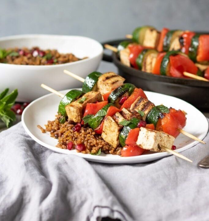 Шашлык из тофу с овощами