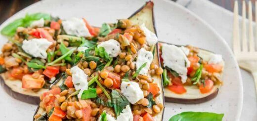 баклажаны с чечевицей