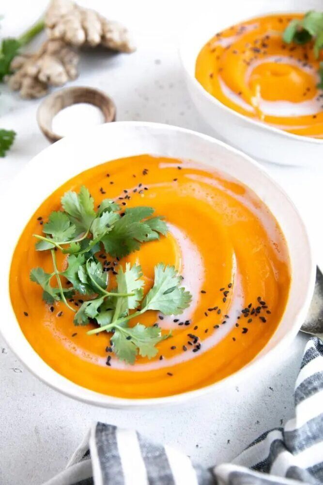 Морковный суп с имбирем 