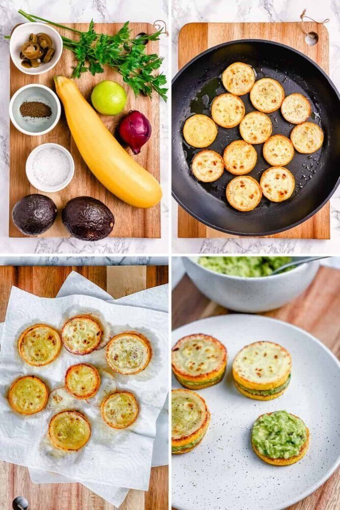 Жареные цукини с соусом авокадо