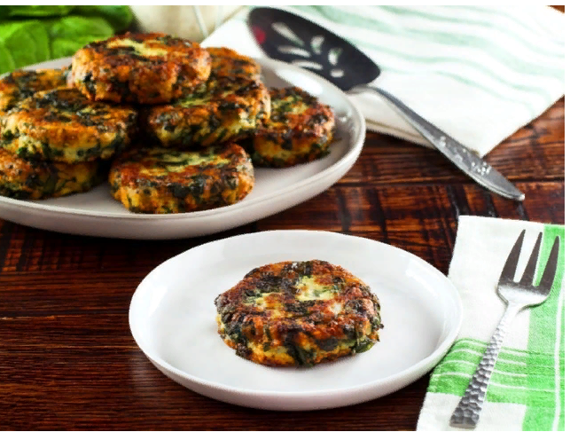 Картофельные котлеты со шпинатом