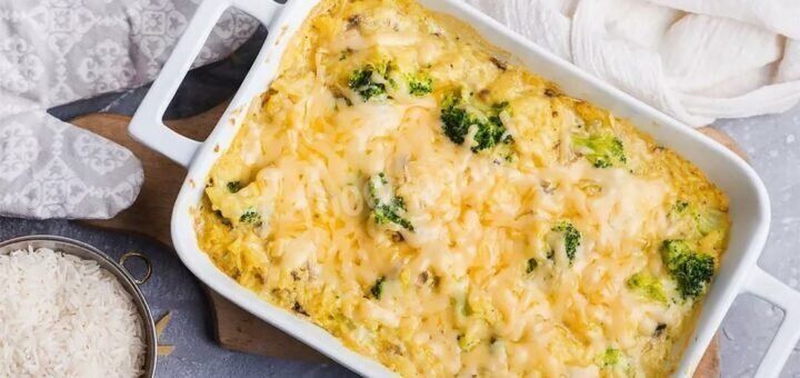 Рисовая запеканка с нутом и брокколи