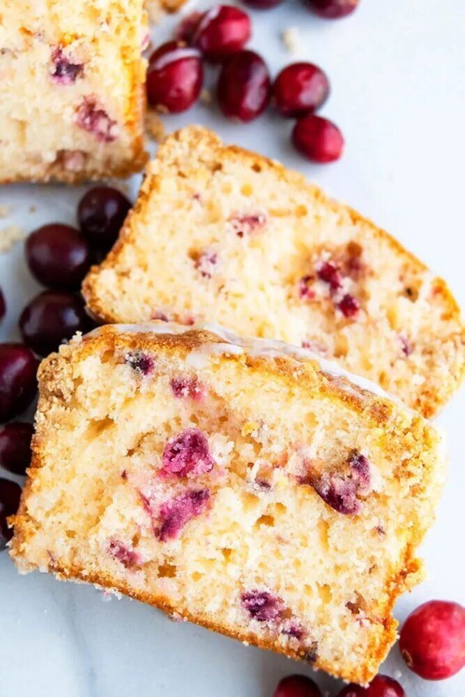 Апельсиновый кекс с клюквой