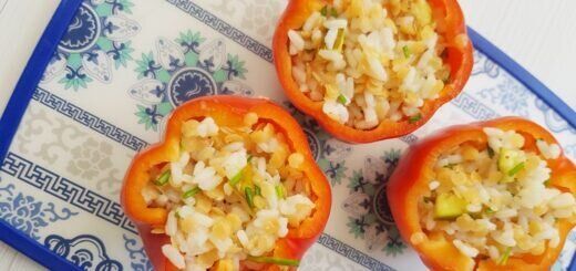 Перцы, фаршированные рисом и чечевицей