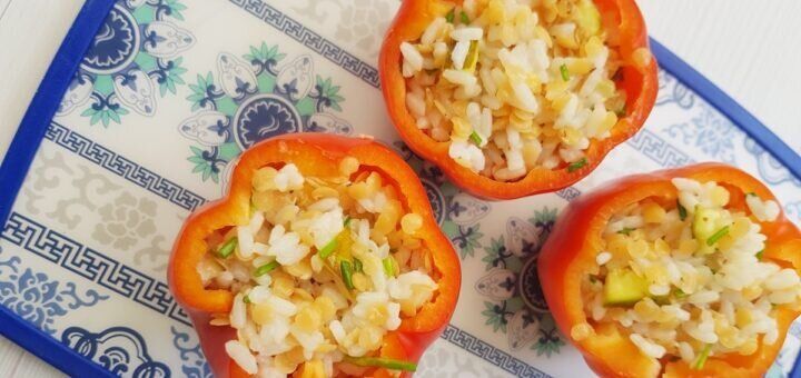 Перцы, фаршированные рисом и чечевицей