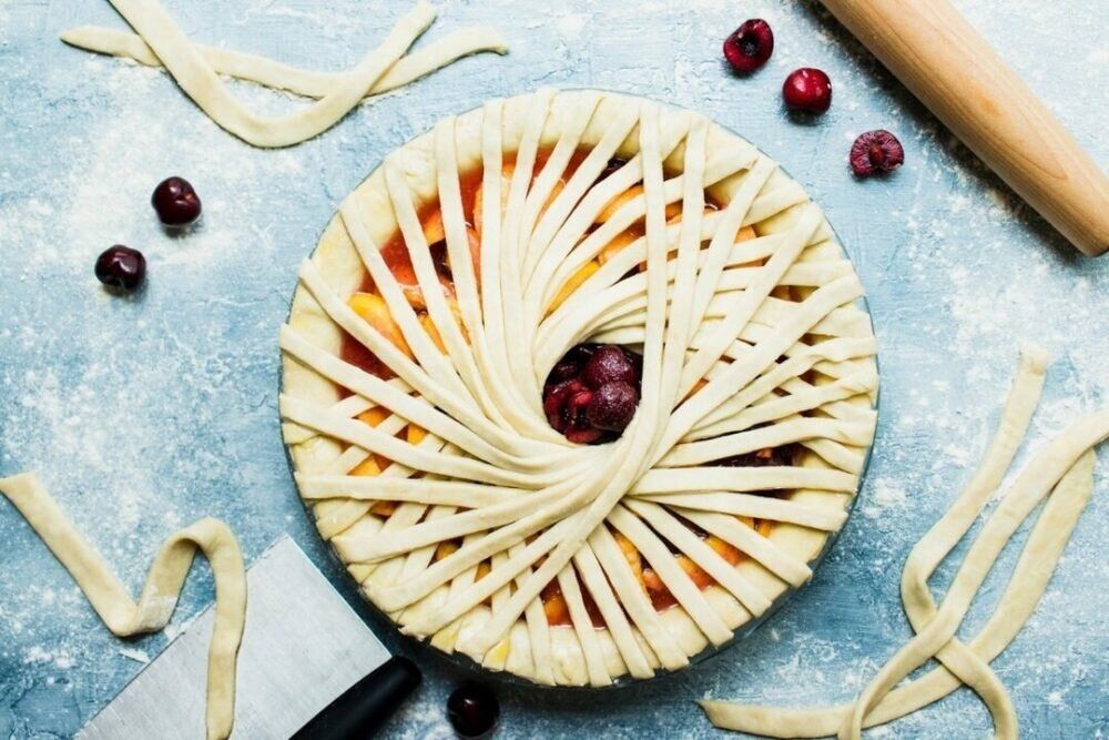 Пирог с персиками