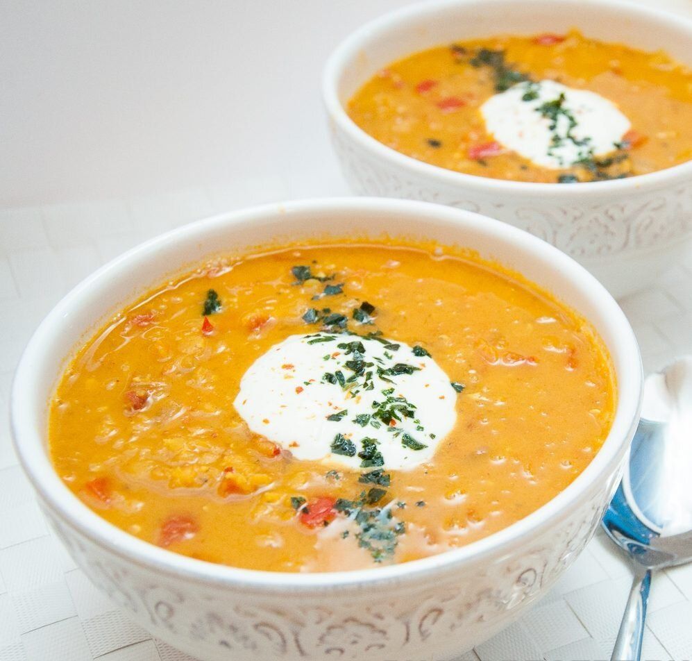 Пряный морковно-чечевичный суп